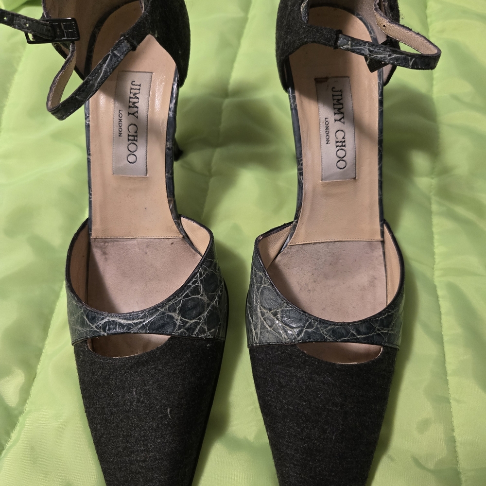 Jimmy Choo Black and Gray Women's Shoes